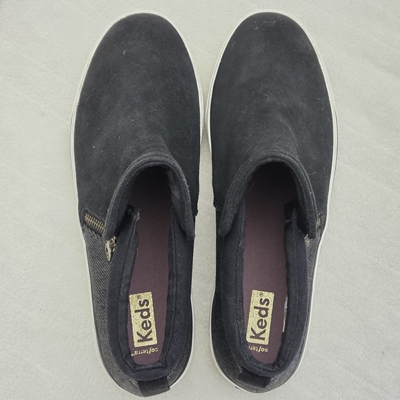 Keds Suede Ankle Booties Side Zip Up Casual Sneakers Black Size 8.5 - Picture 7 of 9
